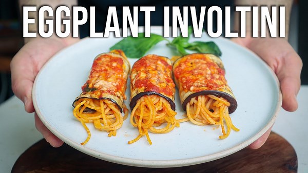 The easiest and most delicious Eggplant Involtini Pasta I've ever eaten