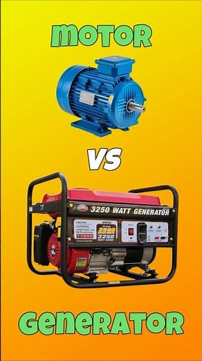 Difference between motor and generator #motor #generator #electical #youtubeshorts #viral #shorts