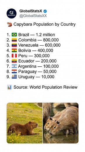 The capybara is the largest rodent on Earth, and its population is...