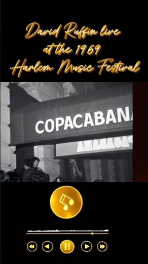 Live performance at the 1969 Harlem Music Festival - David Ruffin, My Girl