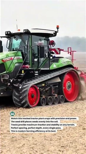 Tracked Tractor Seed Drill Planting Fast! #farming #tractor #agriculture