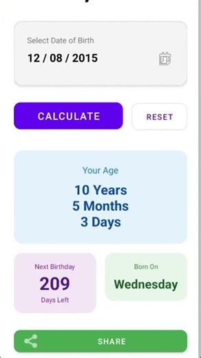 Smart and free Age Calculator App