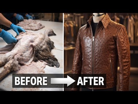 How Ostrich Leather Jackets Are Made | Complete Factory Process