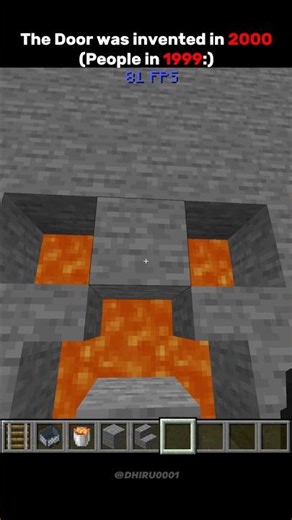 The door was invented in 2000 (People in 1999:) #shorts #minecraft