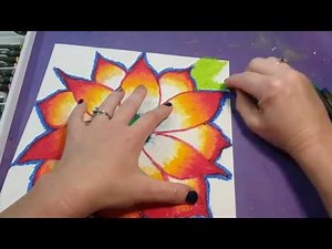 Blended Oil Pastel Flower