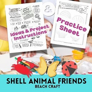 Shell Animal Friends Craft - Instructions, Ideas & Practice Sheet