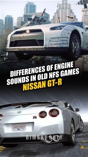 Differences Engine Sound of Nissan GT-R in Old NFS Games🔥 #shorts #needforspeed #nfs