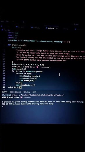 Generate Romantic Messages Using Python 😍 | Coding Trick #shorts #python #coding #programming #love