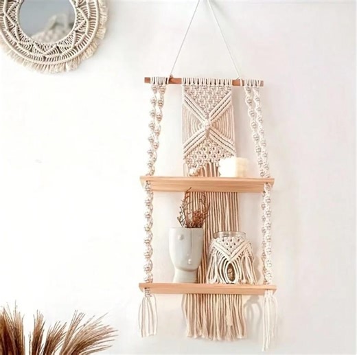 Woven Wall Hanging Rack, Boho Macrame Shelf, Macrame Wall Decor, Wall Hanging Shelf, Nursery Room Decor, Bathroom Shelf, Nursery Wall Shelf - Etsy