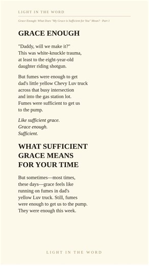 What Does “My Grace is Sufficient for You” Mean?