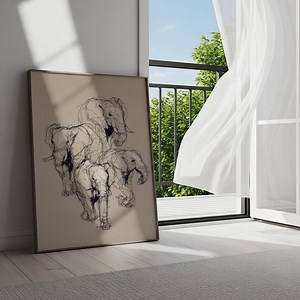 Abstract Elephant Line Art Print, Minimalist Elephant Wall Art, Thin Line Abstract Animal Poster, Digital Download - Etsy Canada