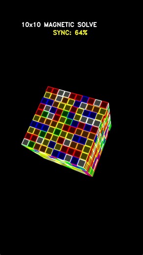 I coded a 10x10 Magnetic Rubik's Cube in Python 🧲 #python #coding #rubikscube #satisfying