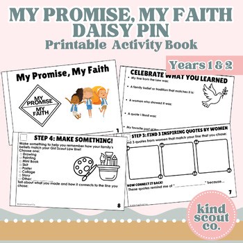 My Promise, My Faith Daisy Pin Booklet | Girl Scout Daisies Faith Printable