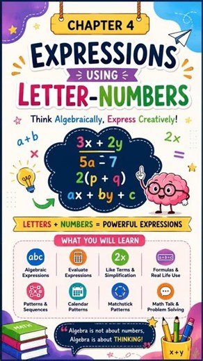 Class 7 Maths Chapter 4 | Expressions Using Letter-Numbers | NCERT 2026 #class7maths #exam #ncert
