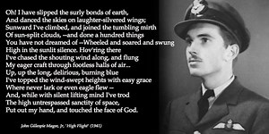 High Flight, de John Gillespie Magee Jr. 75 años del poema de los aviadores.