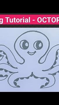 How to draw a Cute OCTOPUS - very easy for beginners! - cartoon drawing - Octopus