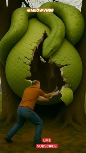 Rescue Cow from Giant Python Log #motivation #shortsfeed #animation #trending #animallovers #cartoon