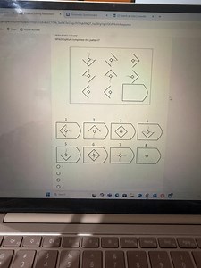 Which option completes the pattern? Image shows a 3x3 matrix ... | Filo