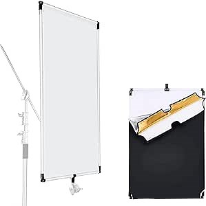 24 x 35 5-in-1 Flag Panel Photography Lighting Reflector Sun Scrim Diffuser Kit