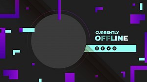 Dark Abstract Geometric Banner with Offline Text | Free Stock Video Footage