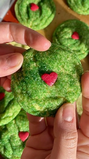 24K views · 95 reactions | Grinch sugar cookies - we took my viral super soft and chewy sugar cookies and turned them into these adorable green grinch cookies to make for the holidays! They have a strong vanilla and butter flavor, perfect for those who love the simple things in life, yet want a delicious cookie to enjoy while watching holiday movies! Grab the recipe on my bio right now! | Lifestyle of a foodie | Facebook