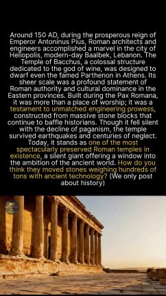 This Roman temple in Lebanon rivals the Parthenon, but how did they move its massive stones? #ancienthistory #archaeology #history #facts | Archaeology and Lost Civilizations