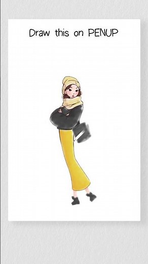 [PENUP] Live Drawing : How To Draw ’Woman with beanie’