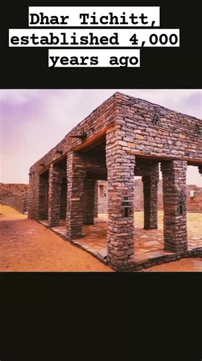 The Neolithic sites of Dhar Tichitt date back to around 2000 BC. It was established by the proto-Soninke people, who were possibly the precursors the Ghana Empire. Historically, the Azer dialect of Soninke was spoken in Tichit from the time of the Wagadou Empire until the early 20th century. It is believed the oasis was named by the Soninke-speakers after the sound of spraying water (shitu). | The African Nomad