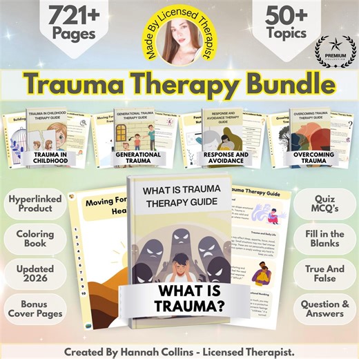 Trauma Workbook Mega Bundle 2026: 720  Pages, 50  Topics, Hyperlinked, Coloring Books and Quiz Included (digital Download) - Etsy UK