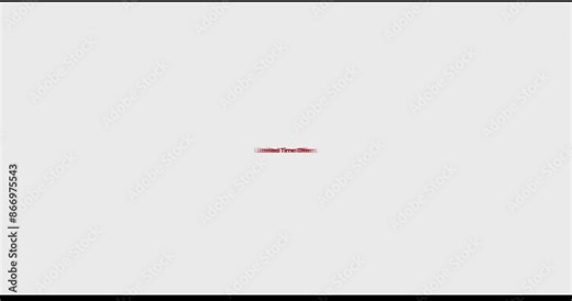 "Limited Time Offers" promotional, dynamic animated red text - slogan and graphic percentage bar on the white background | video banner, 4k video