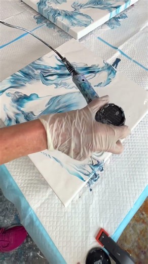 The Companion Canvas 💙 | Blue Dutch Pour Blowout