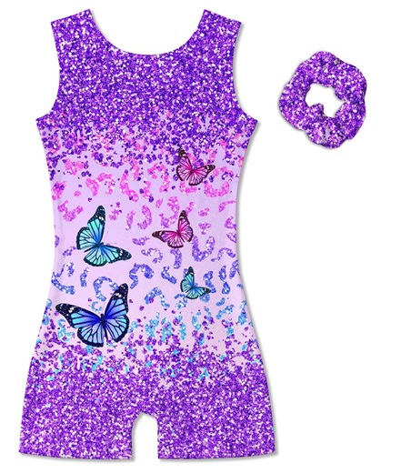 Aideaone Girl Gymnastic Leotards with Hair Scrunchie Sparkle Dance Unitards for 4-12Years - Walmart.com