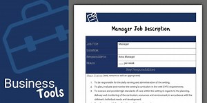 Manager Job Description and Person Specification for Private Early Years Settings