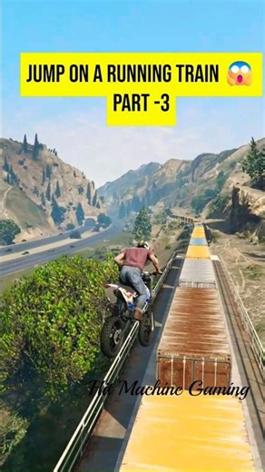 GTA V Jumping on a Moving Train 😱 | Impossible Stunt Challenge #gta5 #gta #shorts