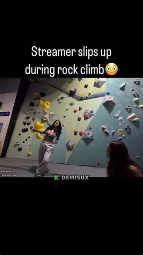 KickClipper on Instagram: "Streamer slips up during rock climb"