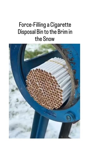 TrendSnap on Instagram: "The video captures a gloved individual force-stuffing hundreds of unlit cigarettes into an overflowing public disposal bin in a snowy outdoor setting, likely as a provocative stunt blending humor and anti-smoking commentary. on December 31, 2025, it exploded to 3 million views with 1,300 likes and 247 replies, many in Indonesian noting the sheer quantity ("Banyak banget rokoknya") or estimated $200 cost of wasted product. While cigarette butts rank as the world's most li