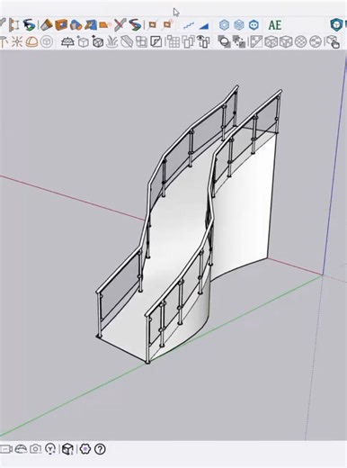 sketchup pro tips / how to create a railing on curve ramp sketchup tutorial sketchup plugin tips sketchup maj rail plugin #Construction #architectural #structure #SKETCHUP #3dvisualizer #InteriorDesign #buidling #sketchup3d #plugins #render #challenge #parametric #3d #vrayrender #architect #fblife... #autocaddrawing #viralreels #instantgrowth #likeforlikes #trending . . . . Follow for More #explorepage✨ #likeforlikes #autocaddrawing #design #viralreels #trendingreels #viralreels #templesofindia 