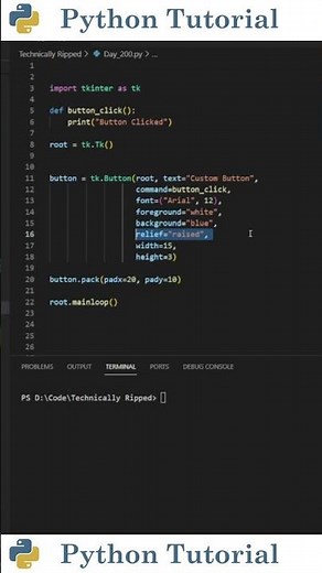 Customizing Tkinter Buttons | Python Tutorial