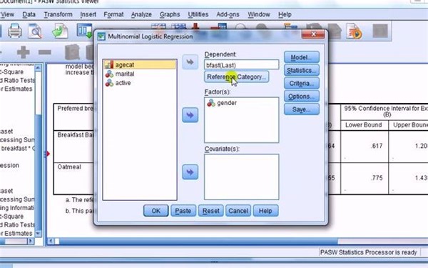 SPSS Multinomial logistic regression (2 of 2)