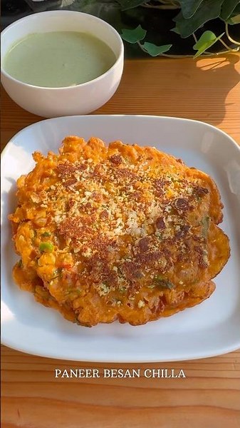 Paneer besan chilla | recipe video | besan cha pola