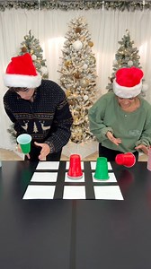 1.1M views · 11K reactions | Cup Flip Tic Tac Toe! #Christmas #family #game | The Smily Fam | Facebook