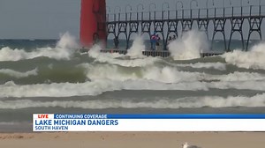 Dangerous waves, rip currents lead officials to post red flag warnings on Lake Michigan