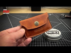 I’m making a SUPER compact wallet from vintage leather | LEATHERCRAFT