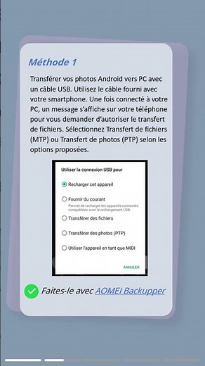 Comment transférer photo Android vers PC avec/sans câble
