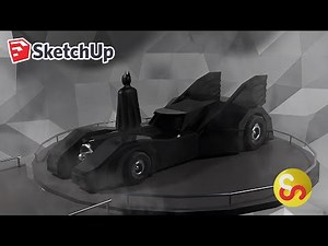 Modeling a low poly Batman and Batmobile – Sketchup Timelapse Tutorial