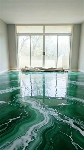 This Dirty Floor Turned Into Pure Luxury in Second #epoxy #home #epoxyflooring