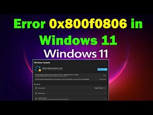 How to fix Windows update error 0x800f0806 windows 10 or 11