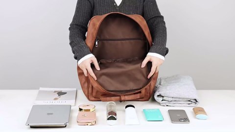 MASINTOR Leather Laptop Backpack for Women, Stylish Computer Backpack College Business Work Shoulder Bags Work and Travel Retro Green