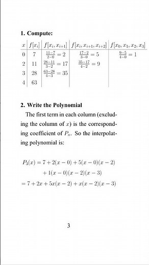 Numerical Analysis (Grad-Level series): Newton’s Interpolation Example