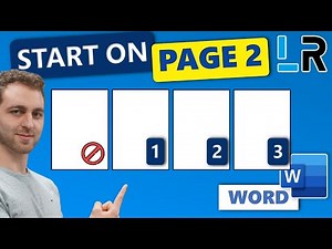 How to START Page Numbers on PAGE 2 in Word